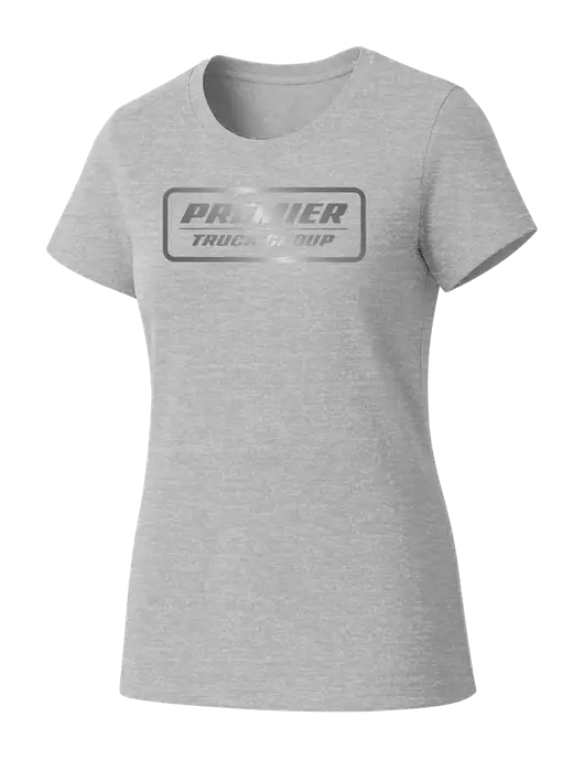 Womens Seriously Soft Light Heathered Grey T-Shirt w/Premier Truck Group Logo