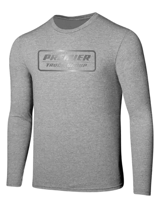 Seriously Soft Light Heathered Grey Long Sleeve T-Shirt w/Premier Truck Group Logo