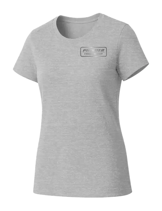 Womens Seriously Soft Light Heathered Grey T-Shirt w/Premier Truck Group Logo