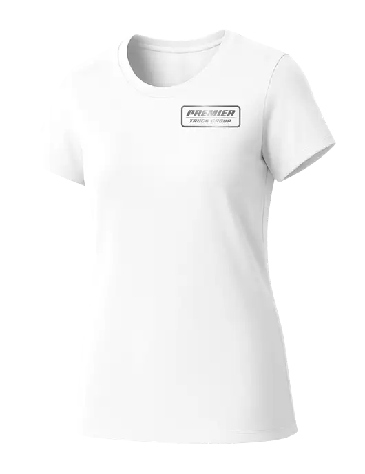Womens Seriously Soft White T-Shirt w/Premier Truck Group Logo
