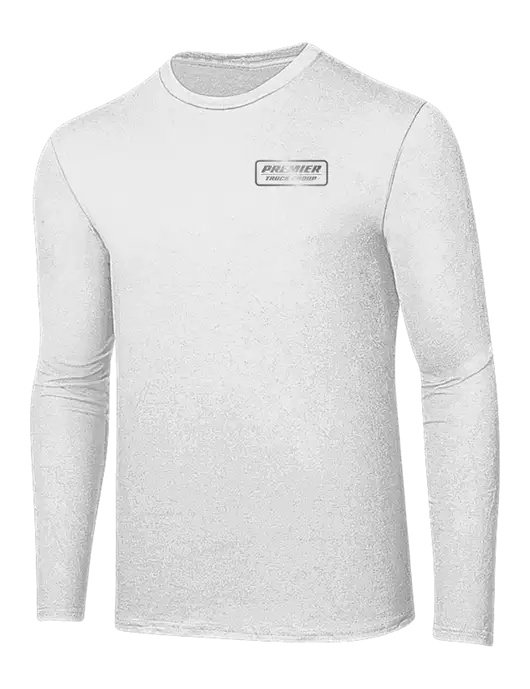 Ring Spun White 4.5 oz Long Sleeve T-Shirt w/Premier Truck Group Logo