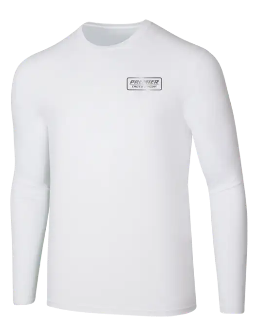 Seriously Soft White Long Sleeve T-Shirt w/Premier Truck Group Logo