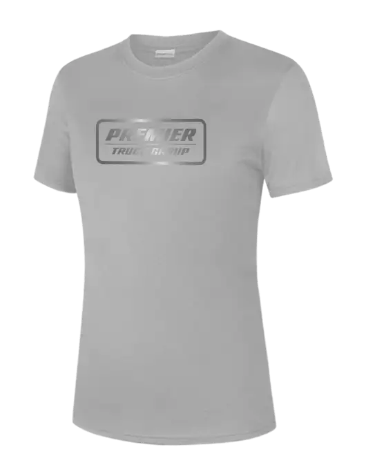  Womens Light Grey PosiCharge Competitor Tee w/Premier Truck Group Logo