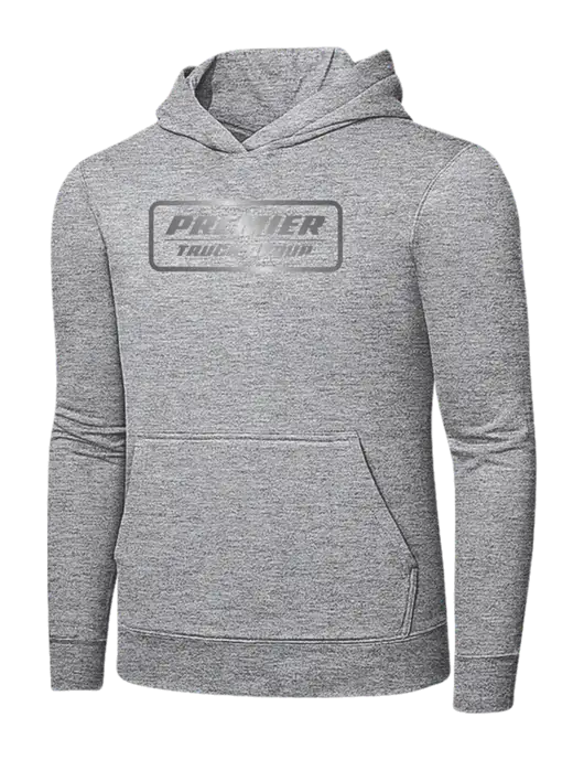 Light Grey Heather 7.8 oz Ring Spun Hooded Sweatshirt w/Premier Truck Group Logo