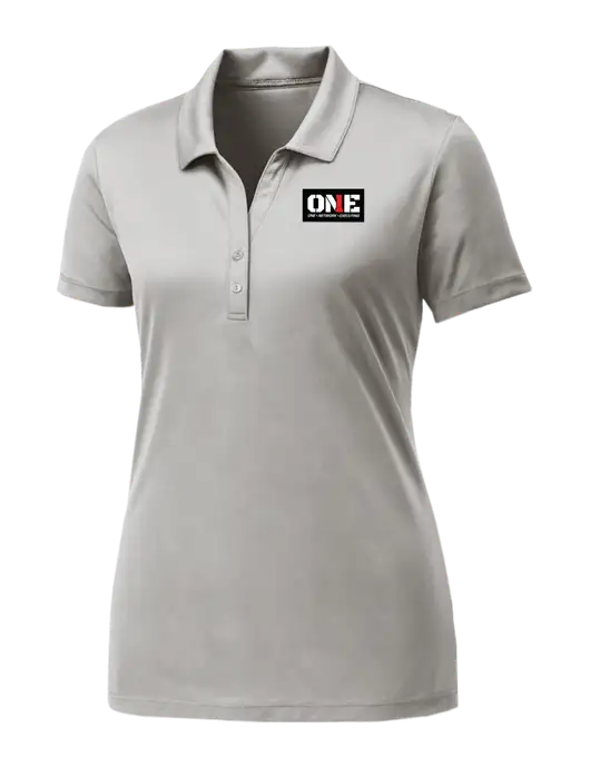 Womens Very Light Grey PosiCharge Competitor Polo w/ONE Logo