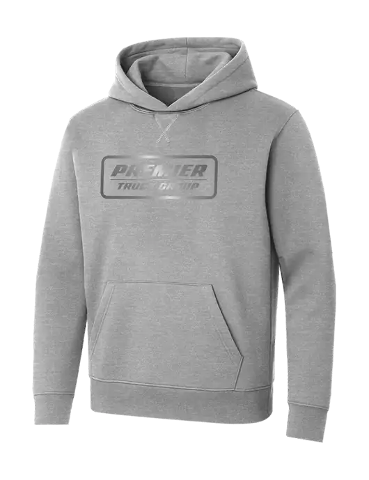 Allmade Granite Grey Heather Organic French Terry Pullover Hoodie w/Premier Truck Group Logo