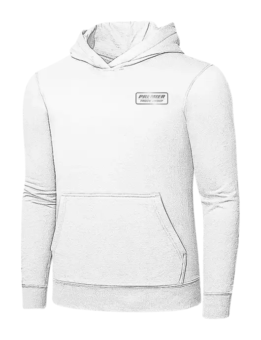 White 7.8 oz Ring Spun Hooded Sweatshirt w/Premier Truck Group Logo