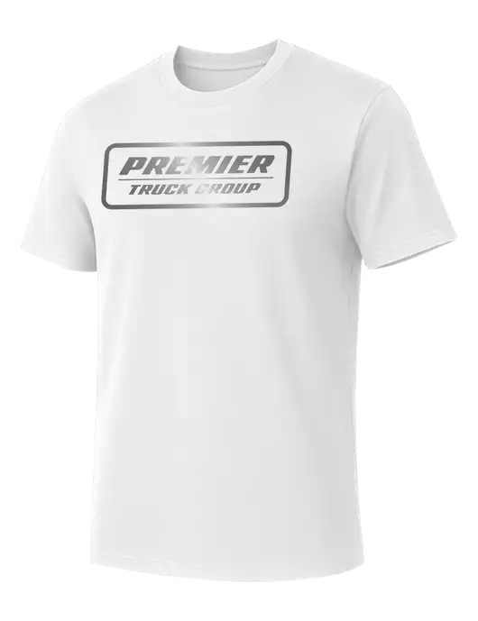 Allmade Bright White Organic Cotton Tee w/Premier Truck Group Logo
