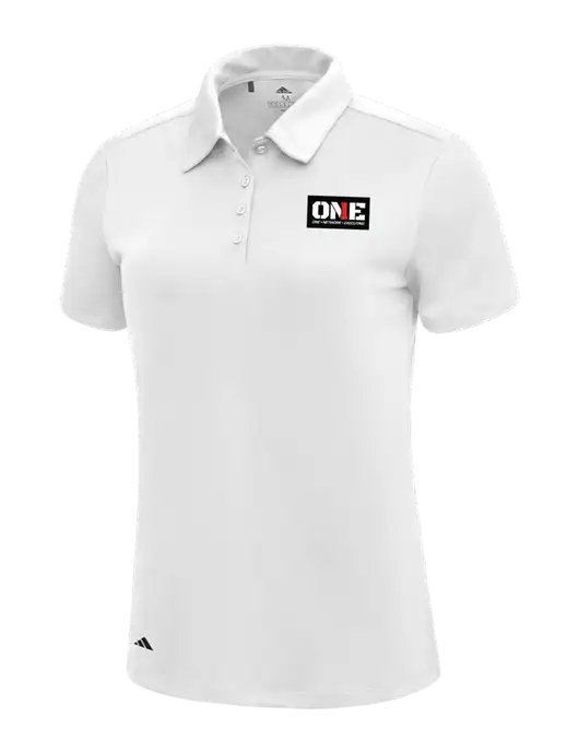 Adidas White Womens Ultimate Solid Polo w/ONE Logo