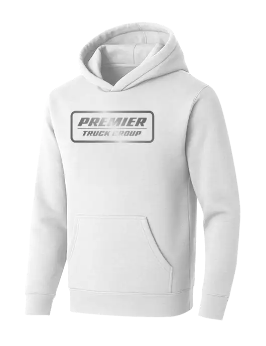 BELLA+CANVAS Heathered White Sponge Fleece Pullover Hoodie w/Premier Truck Group Logo