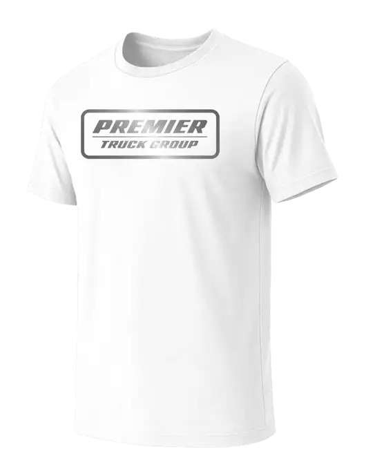 BELLA+CANVAS White Blend CVC Short Sleeve Tee w/Premier Truck Group Logo