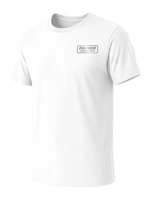 BELLA+CANVAS White Blend CVC Short Sleeve Tee w/Premier Truck Group Logo