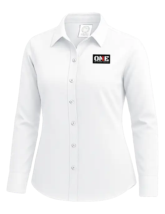 Brooks Brothers Womens White Wrinkle-Free Stretch Nailhead Shirt w/ONE Logo