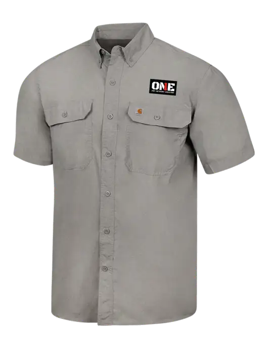 Carhartt Force Light Grey Solid Short Sleeve Shirt w/ONE Logo