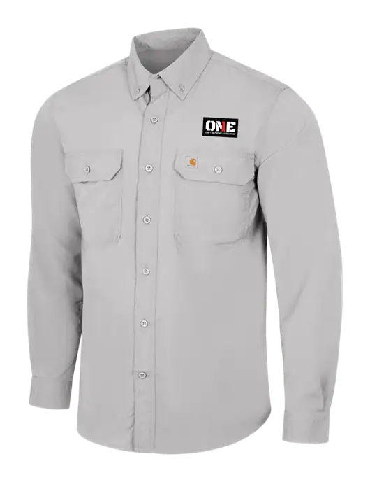 Carhartt Force Light Grey Solid Long Sleeve Shirt w/ONE Logo