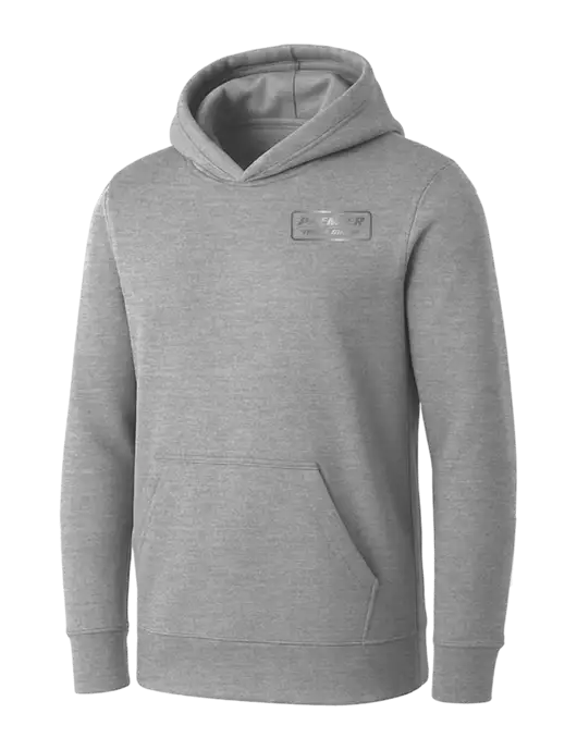 Womens Light Grey Heather Core Fleece Pullover Hooded Sweatshirt w/Premier Truck Group Logo