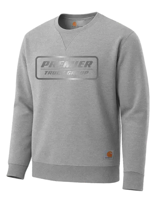 Carhartt Light Grey Heather Midweight Crewneck Sweatshirt w/Premier Truck Group Logo