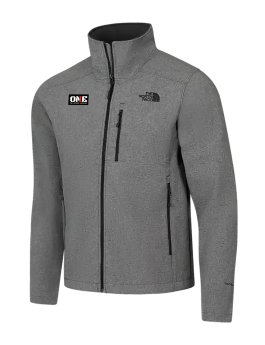 North Face Light Grey Heather Apex Barrier Soft Shell Jacket w/ONE Logo