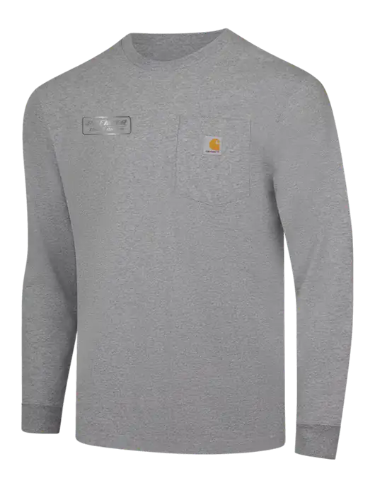 Carhartt Light Grey Heather Workwear Pocket Long Sleeve T-Shirt w/Premier Truck Group Logo