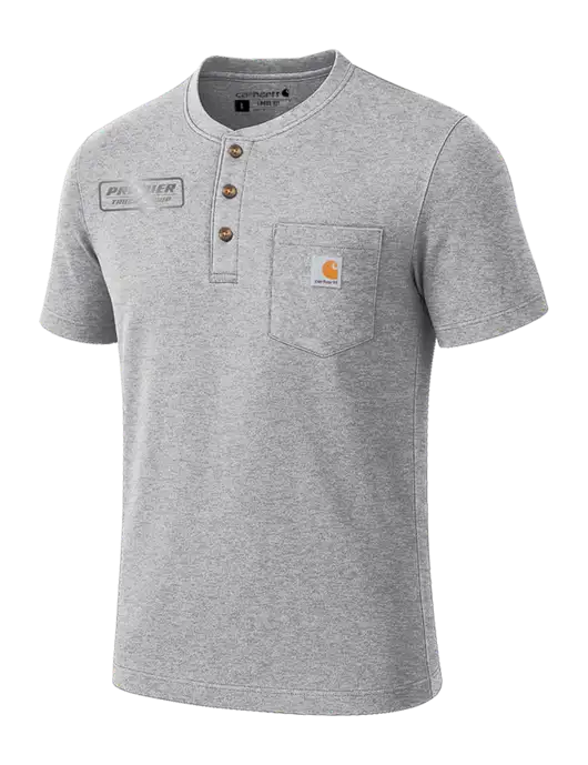 Carhartt Light Grey Heather Short Sleeve Henley Shirt w/Premier Truck Group Logo
