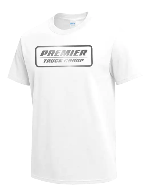 White Heavyweight 6.1 oz T-Shirt w/Premier Truck Group Logo