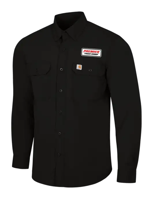 Carhartt Force Black Solid Long Sleeve Shirt w/Premier Truck Group Logo
