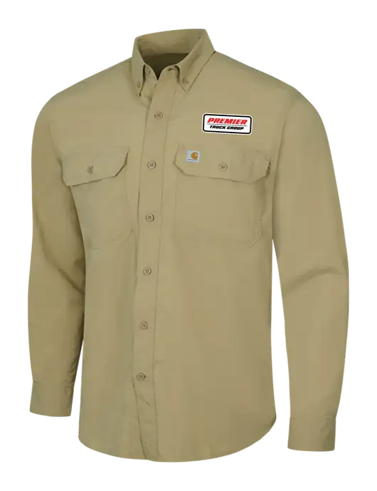 Carhartt Force Dark Tan Solid Long Sleeve Shirt w/Premier Truck Group Logo