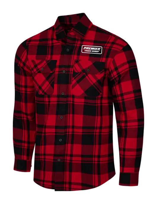 Red/Black Plaid Flannel Shirt w/Premier Truck Group Logo