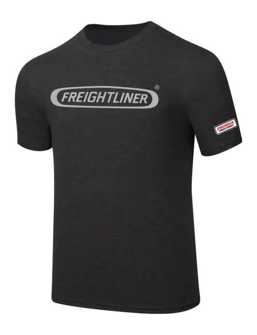 Simply Soft Black Frost 4.5oz  Poly/Combed Ring Spun Cotton T-Shirt w/Freightliner Logo, Premier Truck Group Logo