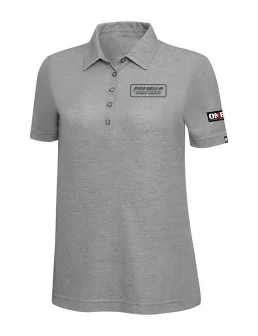 TravisMathew Grey Heather Womens Oceanside Polo w/Premier Truck Group Logo, ONE Logo