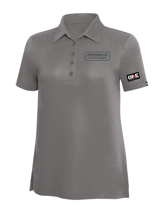 TravisMathew Grey Solid Womens Oceanside Polo w/Premier Truck Group Logo, ONE Logo